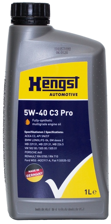 Моторное масло Hengst 5W-40 C3 PRO, 1л